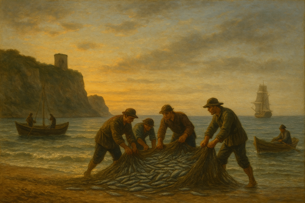 Sardine fishing at Algarve , Portugal