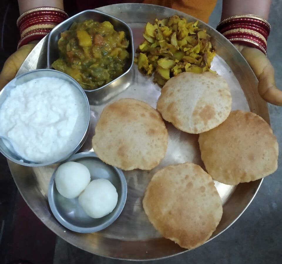 Poori, Aloo, Special Kheer and Rosogulla- post-school exam delicacy at home during 1980s.
