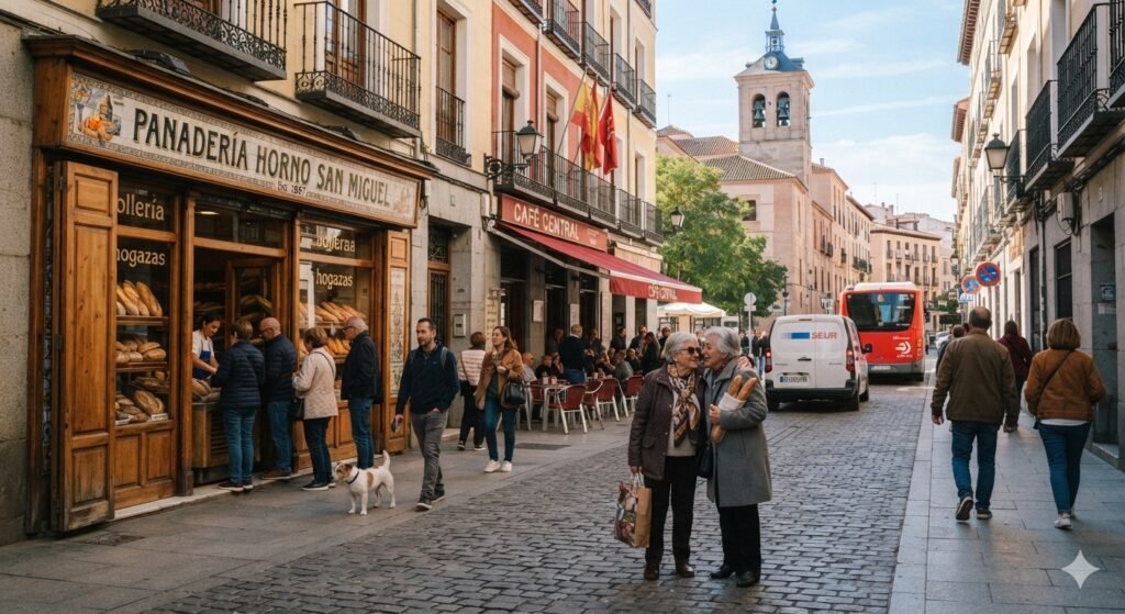 Outside an ordinary Spanish home, a Spanish city on a weekend morning, is already beginning to breathe.