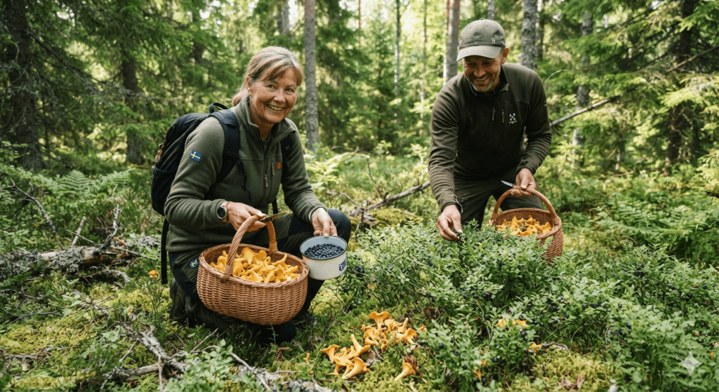 Picking Berries and Mushrooms in Swedish Forests