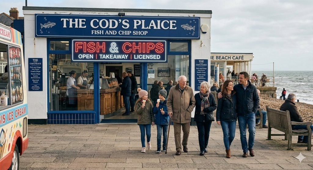 Fish and chips is one of Britain's best-known casual meals.